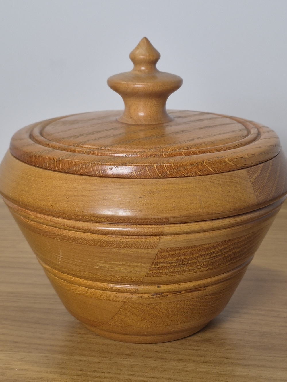 Joe Brunetto Signed Hardwood Lidded Canister 1999